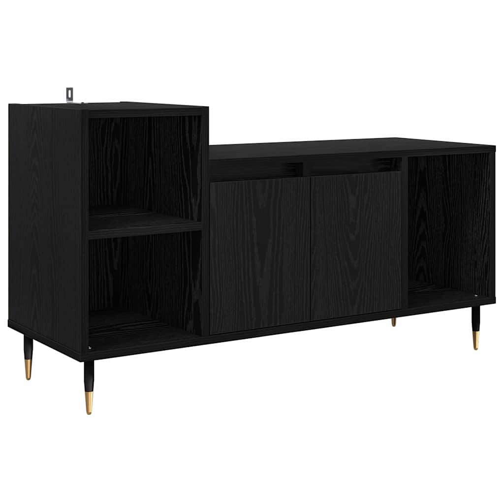 Tv-Skåp Svart Ek 100 X 35 X 55 Cm Konstruerat Trä