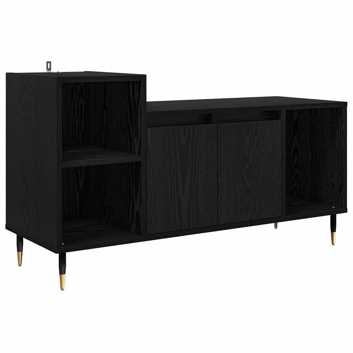 Tv-Skåp Svart Ek 100 X 35 X 55 Cm Konstruerat Trä
