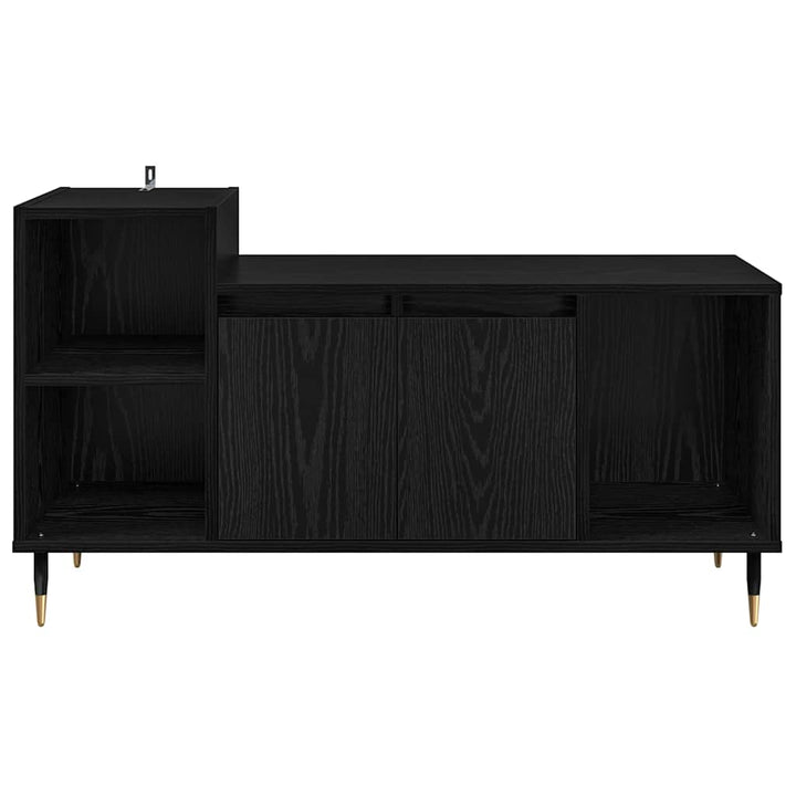 Tv-Skåp Svart Ek 100 X 35 X 55 Cm Konstruerat Trä