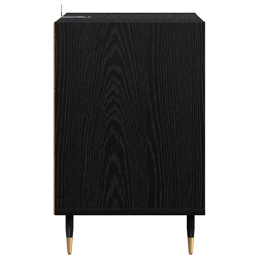 Tv-Skåp Svart Ek 100 X 35 X 55 Cm Konstruerat Trä