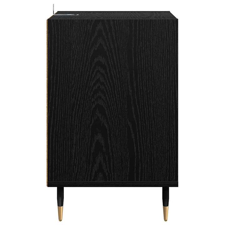 Tv-Skåp Svart Ek 100 X 35 X 55 Cm Konstruerat Trä