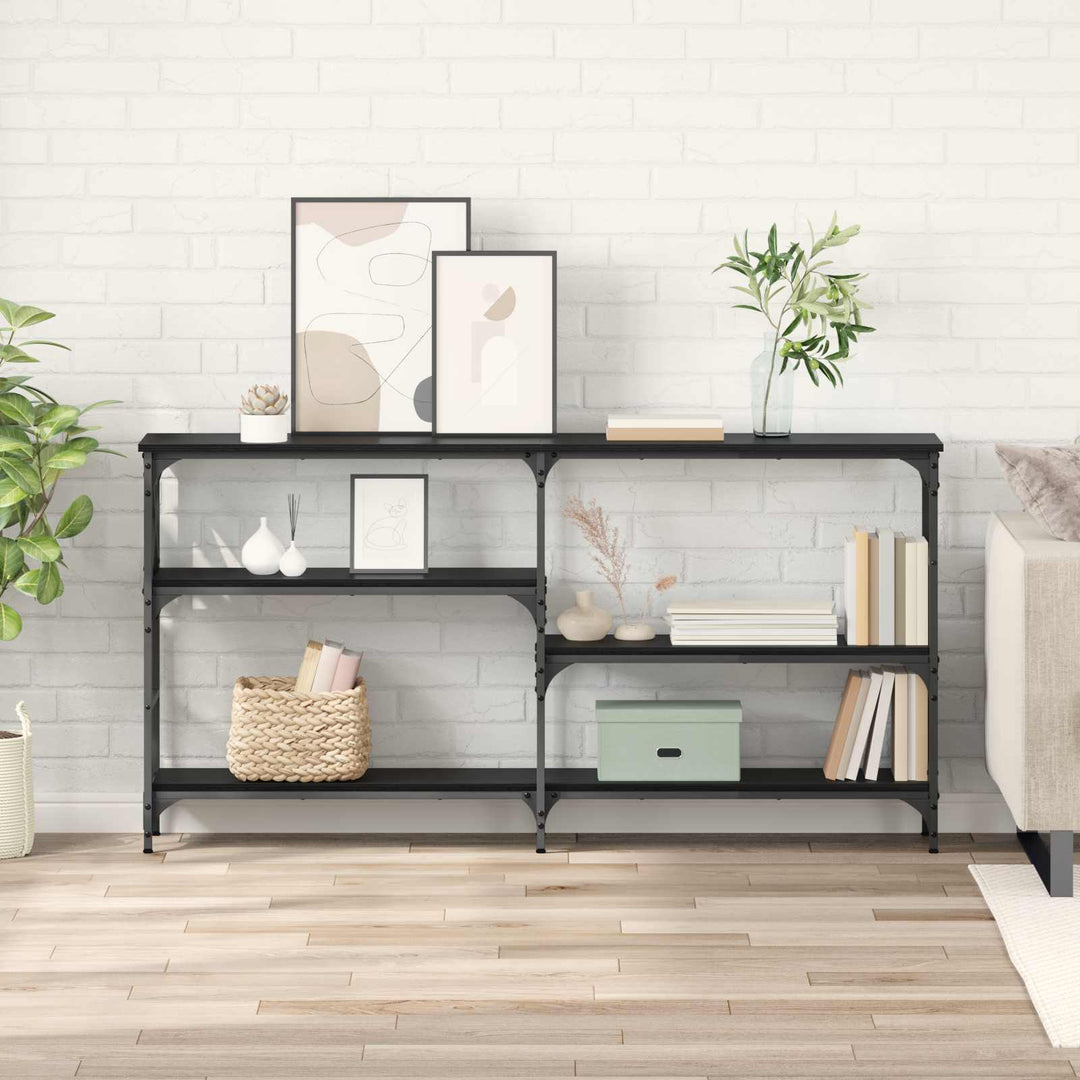 Konsolbord Svart Ek 150 X 29 X 76,5 Cm Konstruerat Trä