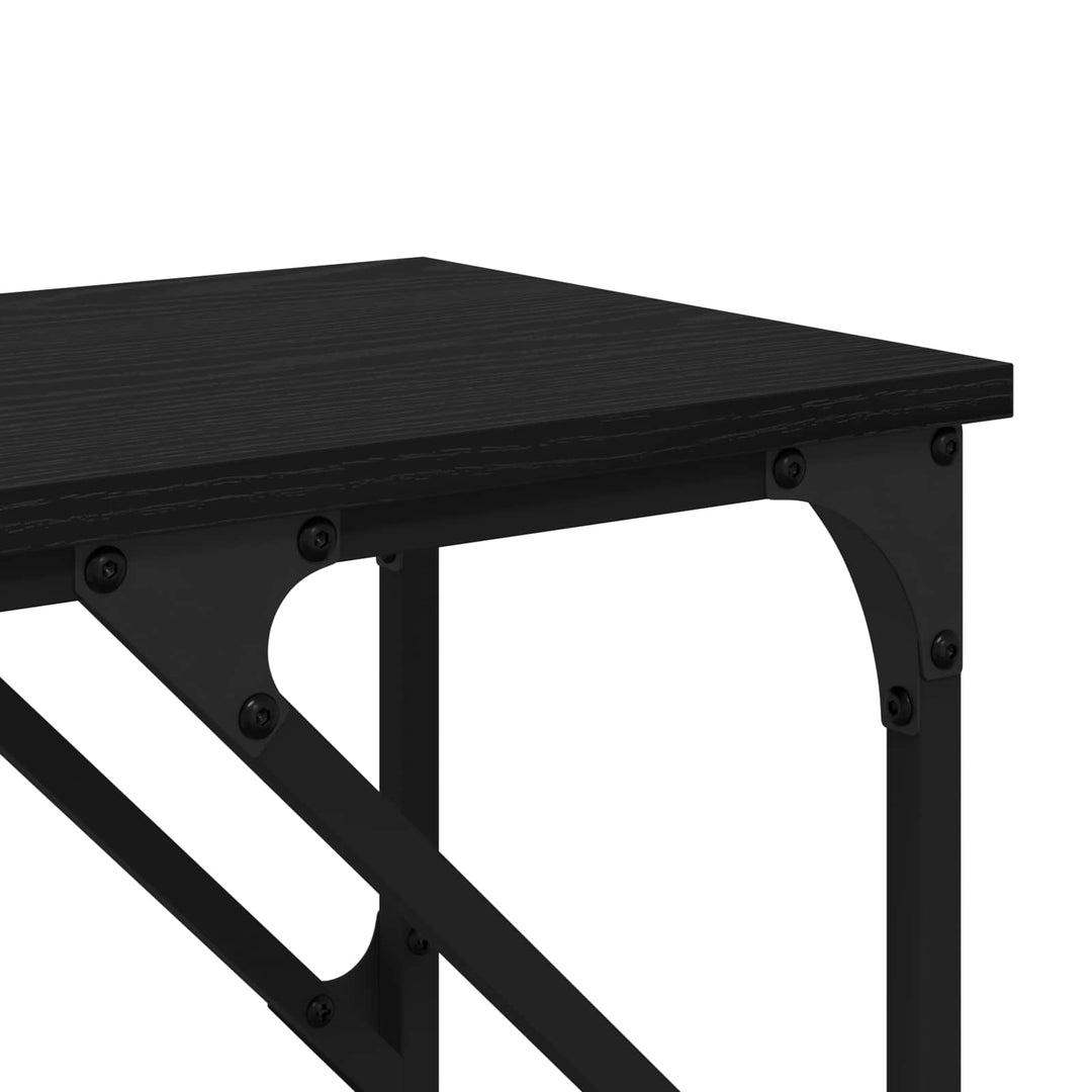Konsolbord Svart Ek 180 X 30 X 75 Cm Konstruerat Trä