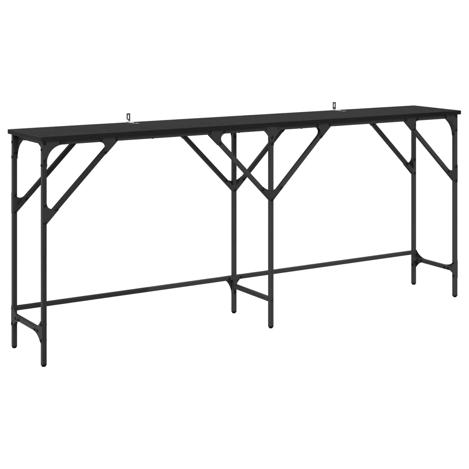 Konsolbord Svart Ek 180 X 30 X 75 Cm Konstruerat Trä