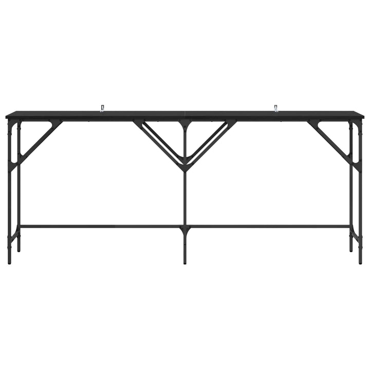 Konsolbord Svart Ek 180 X 30 X 75 Cm Konstruerat Trä