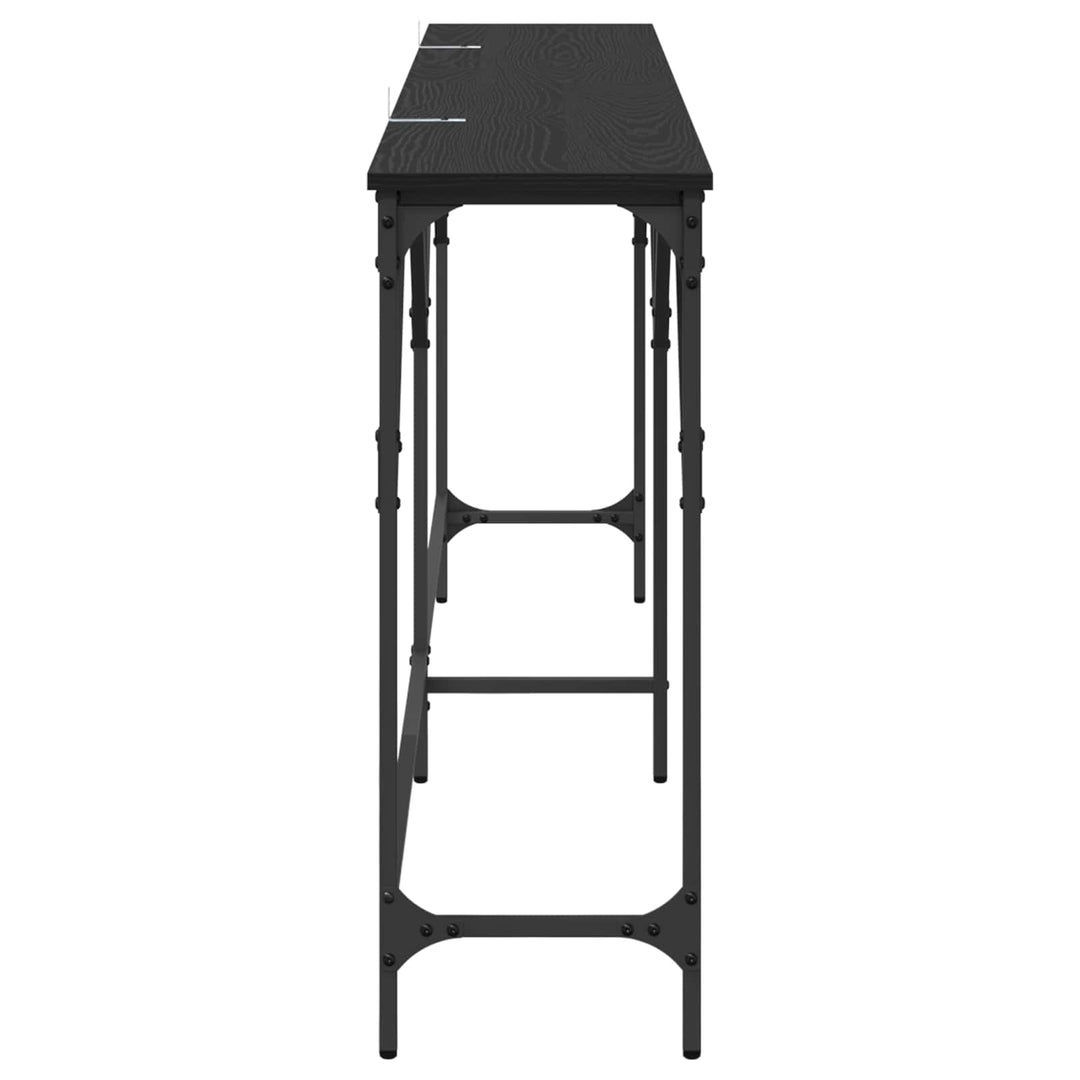 Konsolbord Svart Ek 180 X 30 X 75 Cm Konstruerat Trä