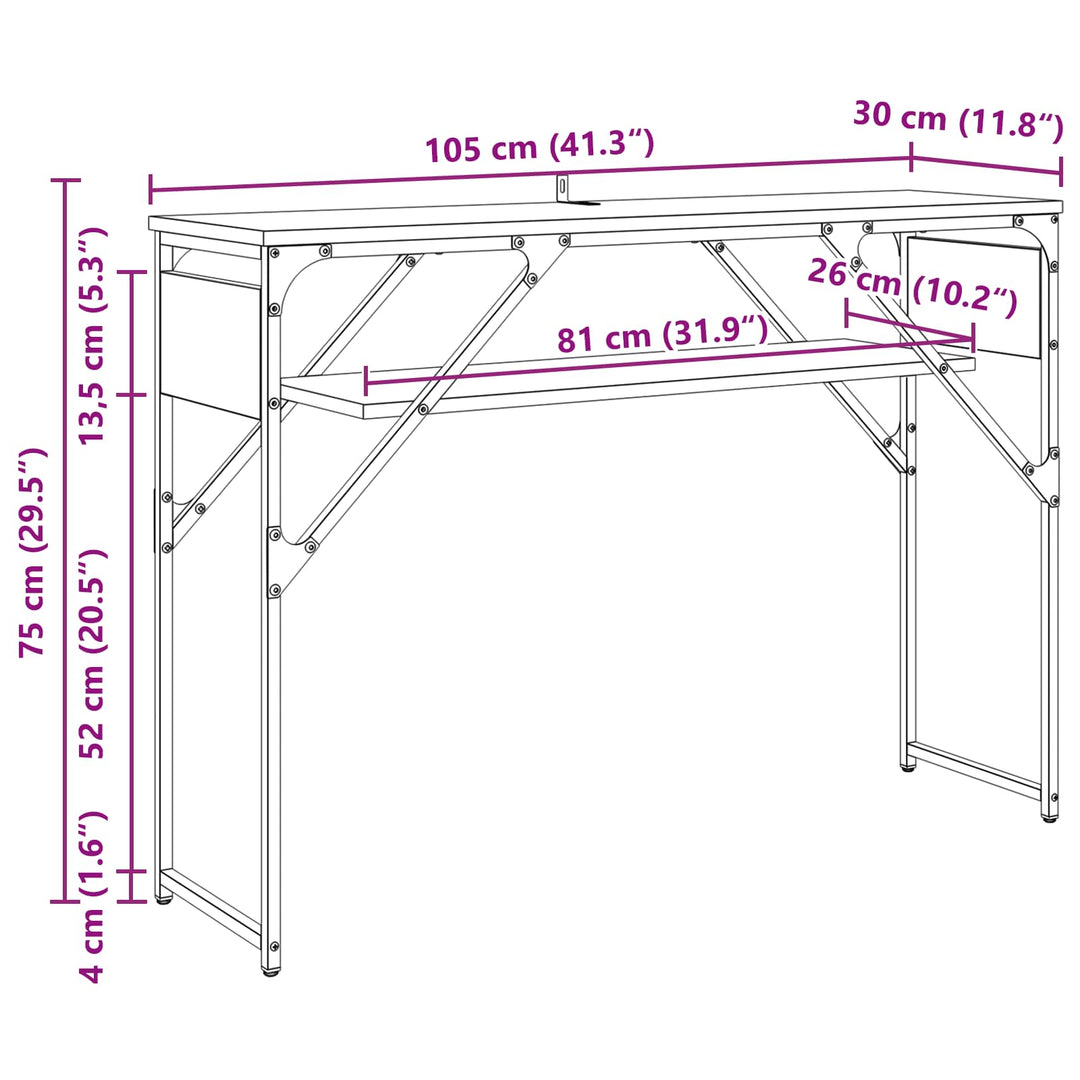 Konsolbord Artisan Ek 105X30X75Cm Konstruerat Trä