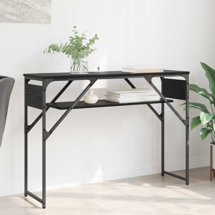 Konsolbord Svart Ek 105X30X75Cm Konstruerat Trä