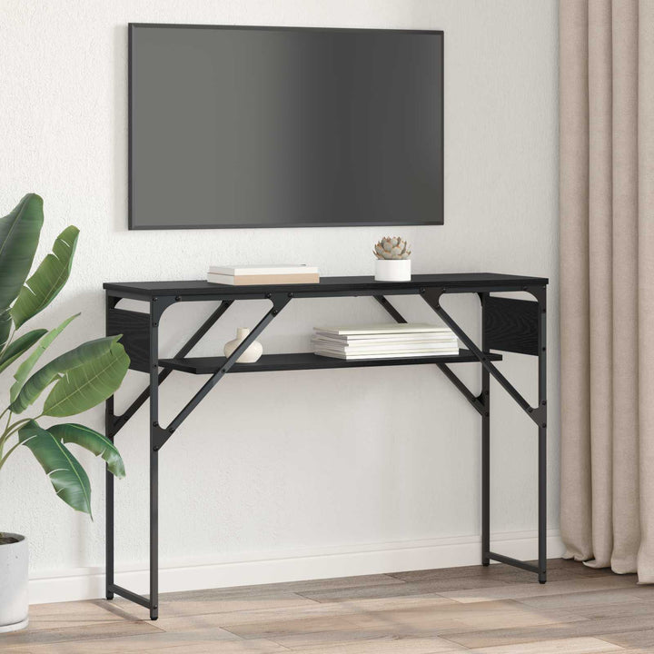 Konsolbord Svart Ek 105X30X75Cm Konstruerat Trä