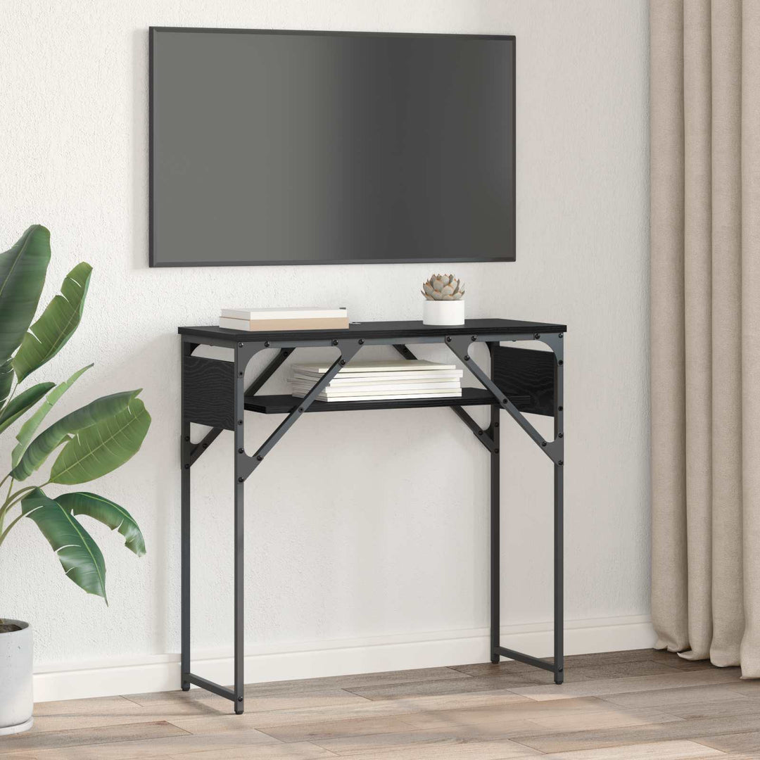 Konsolbord Svart Ek 75X30X75Cm Konstruerat Trä