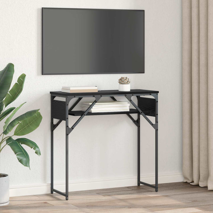 Konsolbord Svart Ek 75X30X75Cm Konstruerat Trä