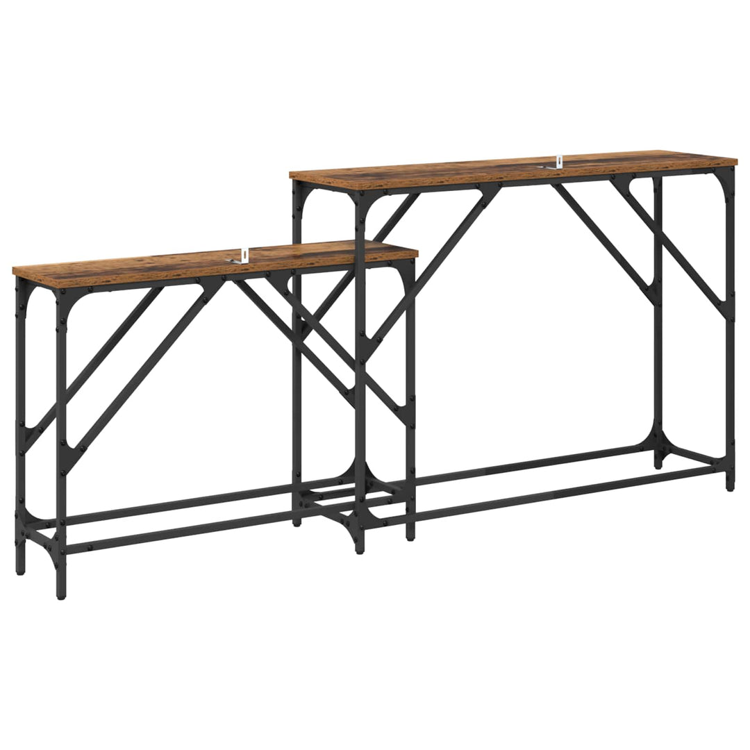 Konsolbord 2 Pcs Gammalt Trä 100 X 28 X 75 Cm Konstruerat Trä