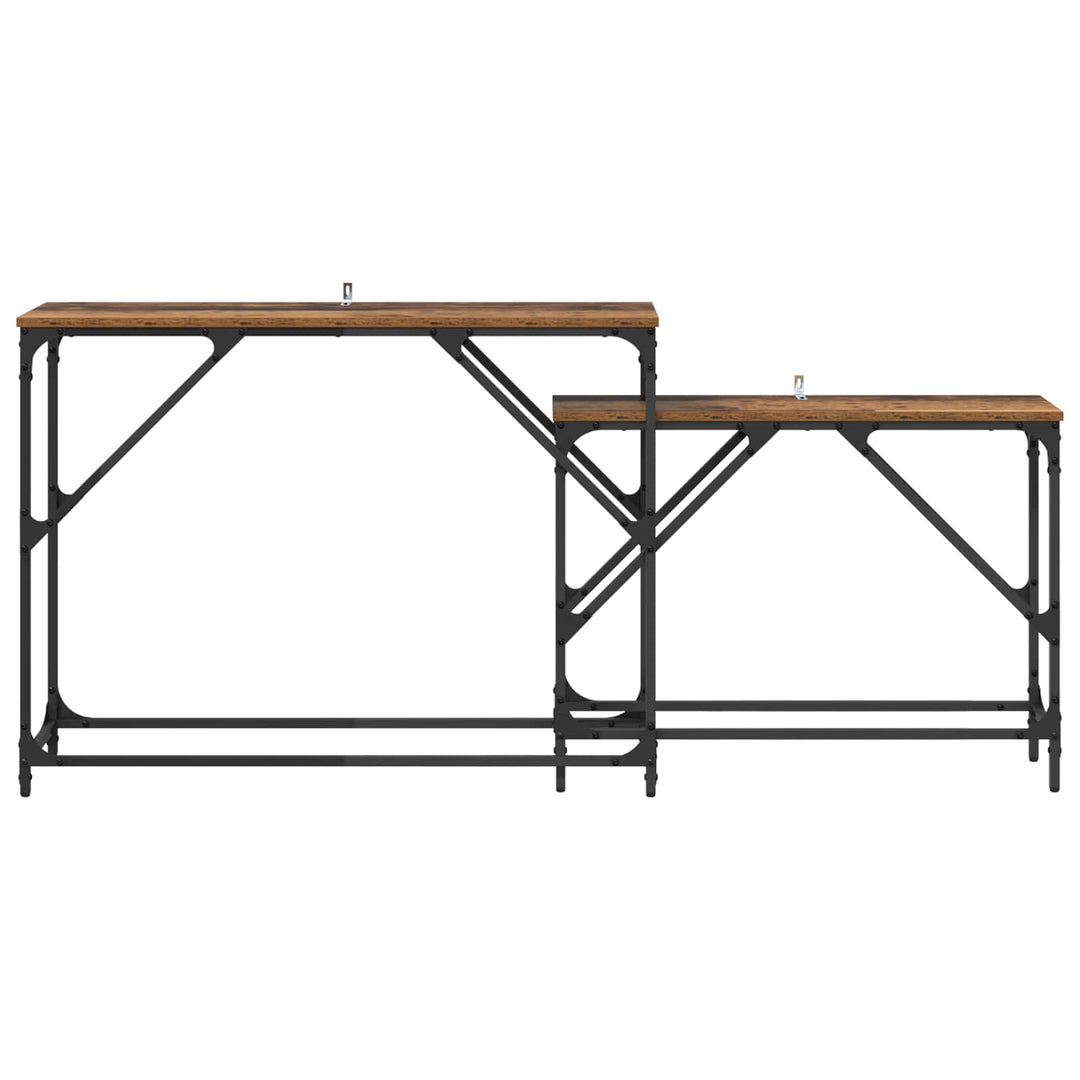 Konsolbord 2 Pcs Gammalt Trä 100 X 28 X 75 Cm Konstruerat Trä