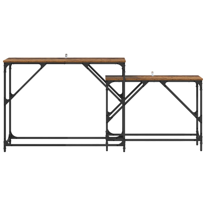 Konsolbord 2 Pcs Gammalt Trä 100 X 28 X 75 Cm Konstruerat Trä