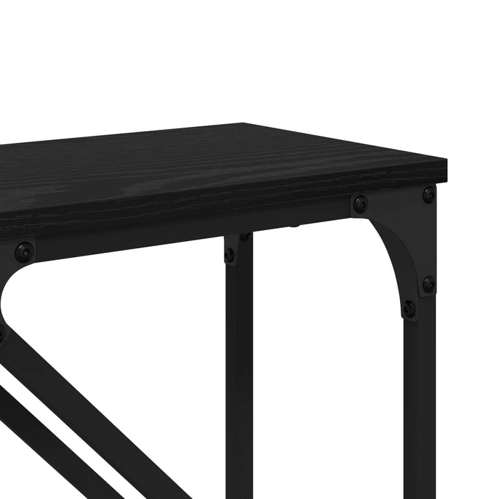 Konsolbord 2 St Svart Ek 100 X 28 X 75 Cm Konstruerat Trä