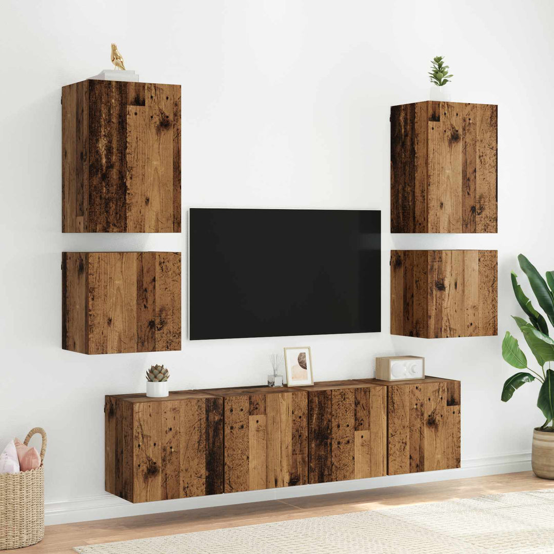Tv Vägghylla Gammalt Trä 40,5X30X40Cm Konstruerat Trä