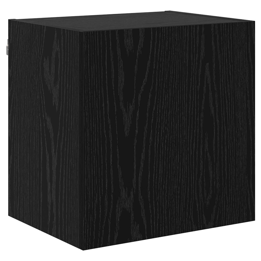 Tv Vägghylla Väggmonterad Svart Ek 40,5X30X40Cm Konstruerat Trä