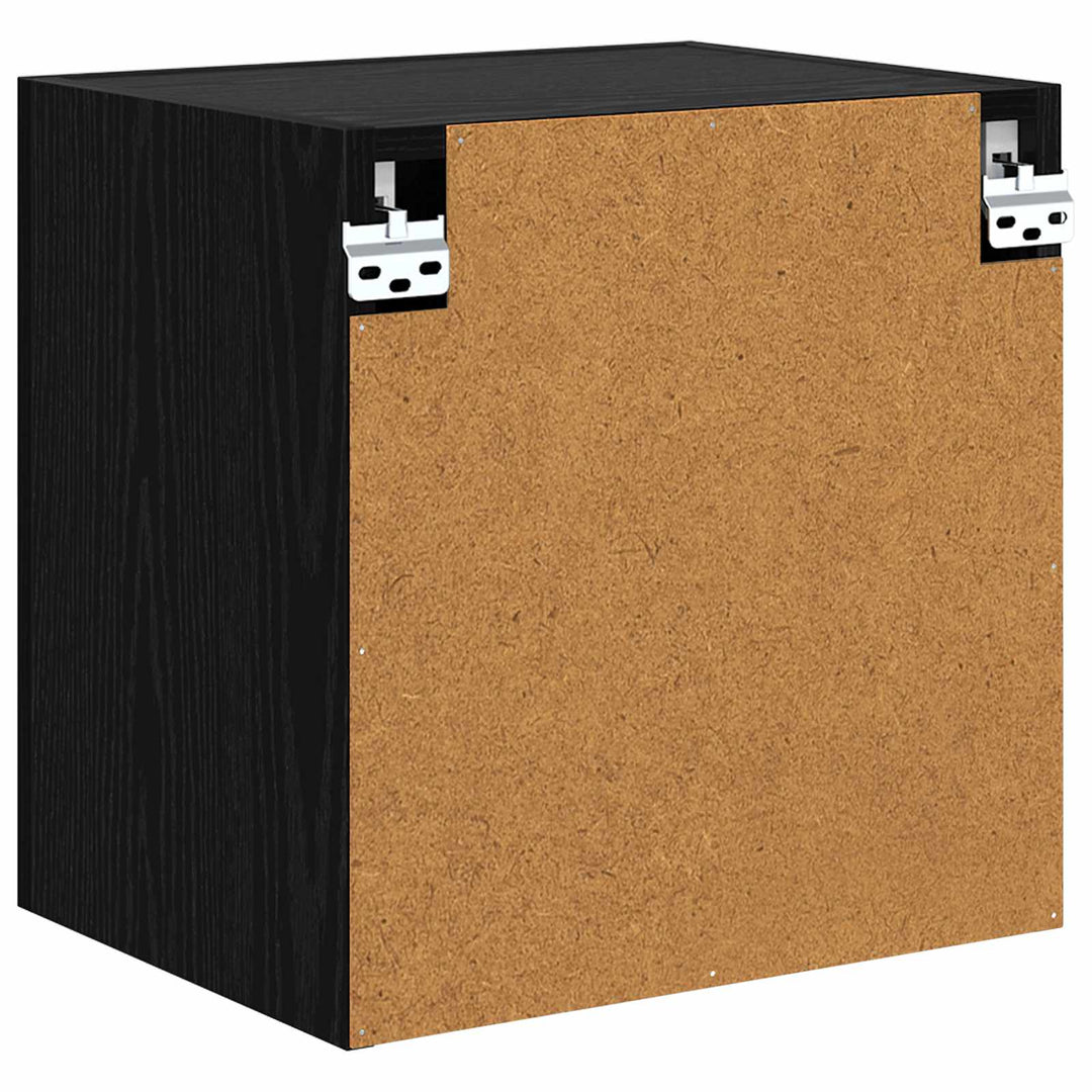 Tv Vägghylla Väggmonterad Svart Ek 40,5X30X40Cm Konstruerat Trä