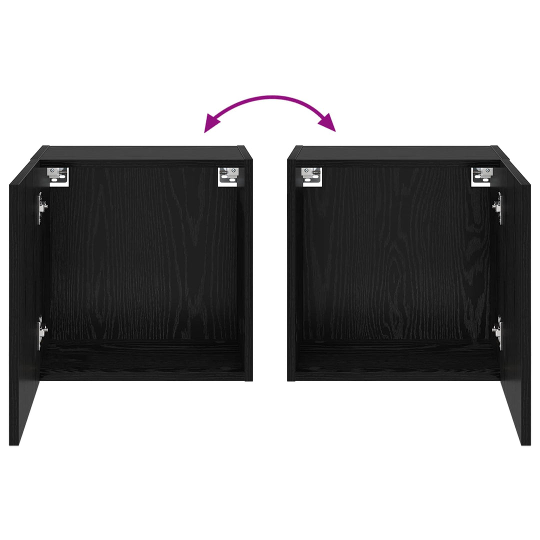 Tv Vägghylla Väggmonterad Svart Ek 40,5X30X40Cm Konstruerat Trä