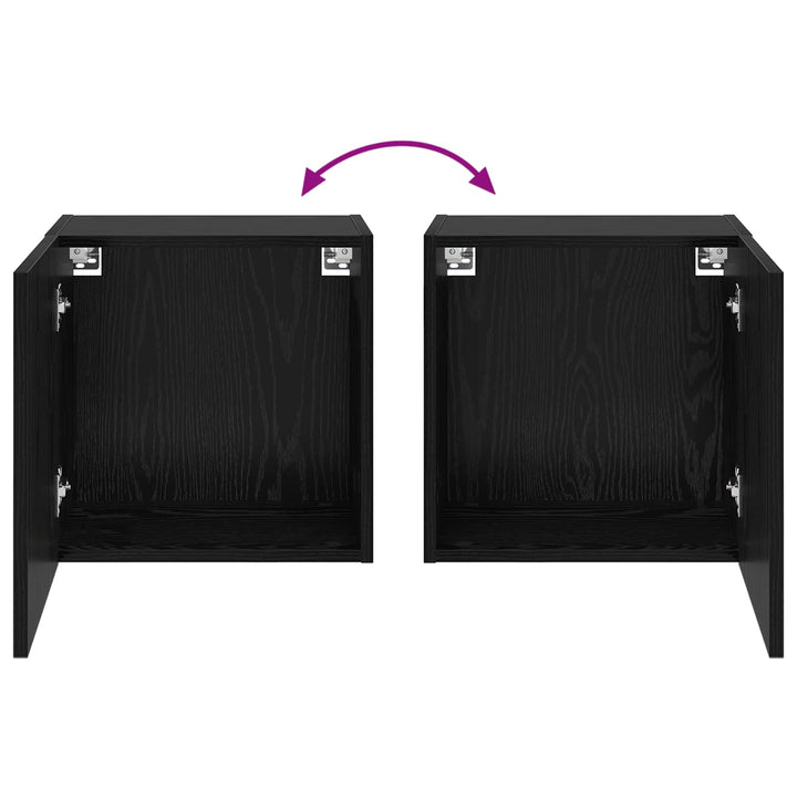 Tv Vägghylla Väggmonterad Svart Ek 40,5X30X40Cm Konstruerat Trä