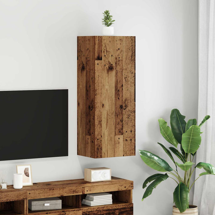 Tv Vägghylla Gammalt Trä 40,5 X 30 X 102 Cm Konstruerat Trä