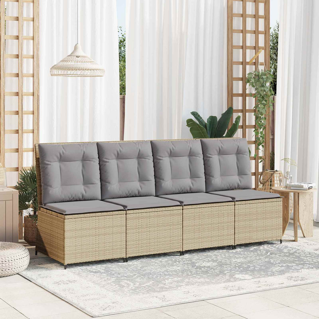 Trädgårdsoffa Med Kudde Beige Och Grå Konstrotting