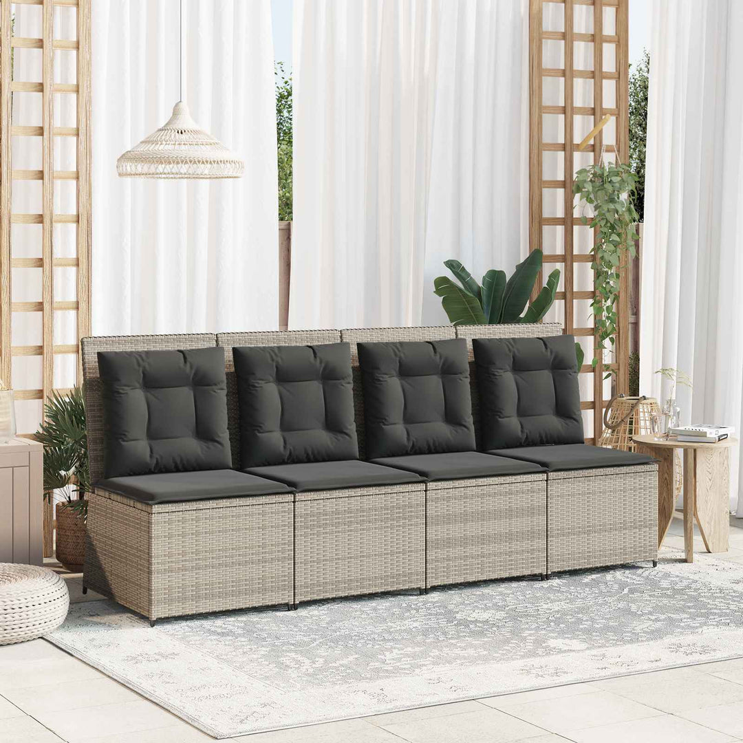 Trädgårdsoffa Med Kudde Ljusgrå Konstrotting