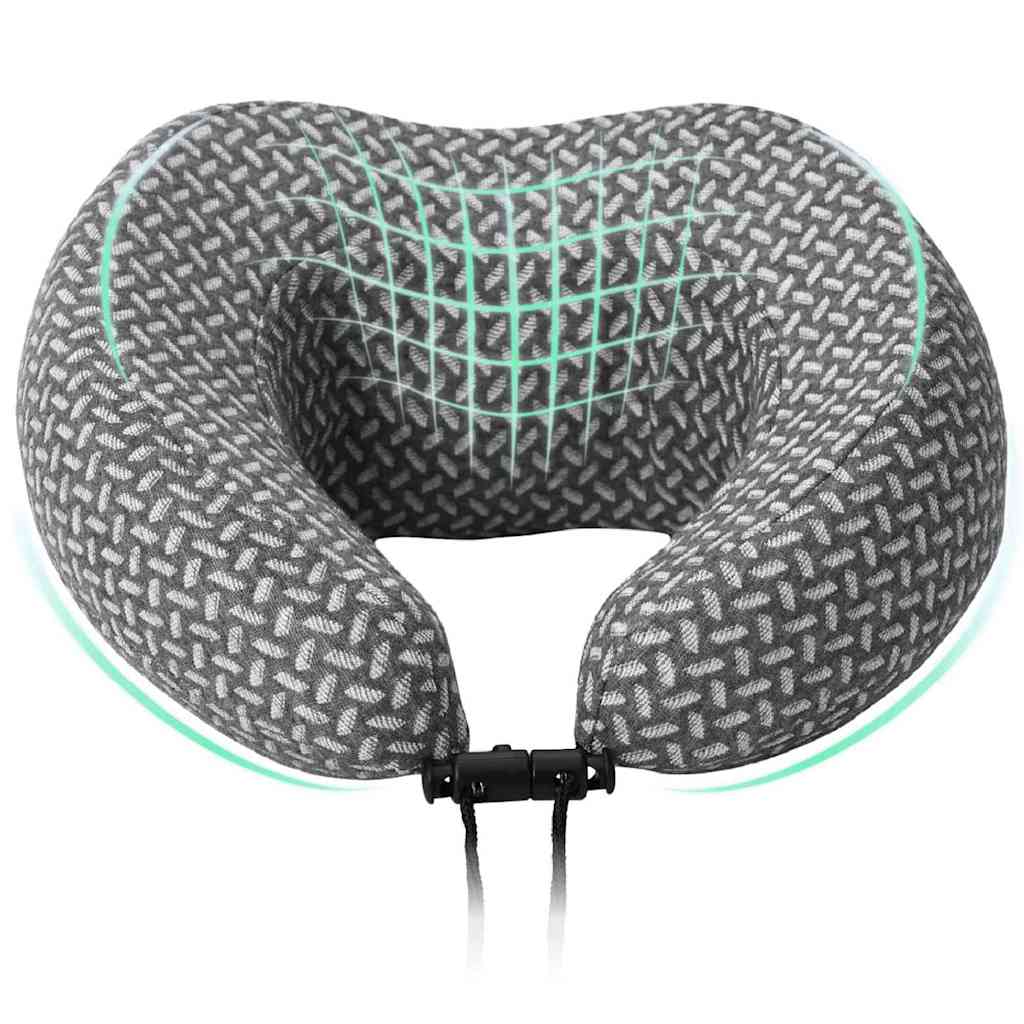 Resekudde För Nacken Enfärgad Grå 30 X 28 X 14 Cm Polyester