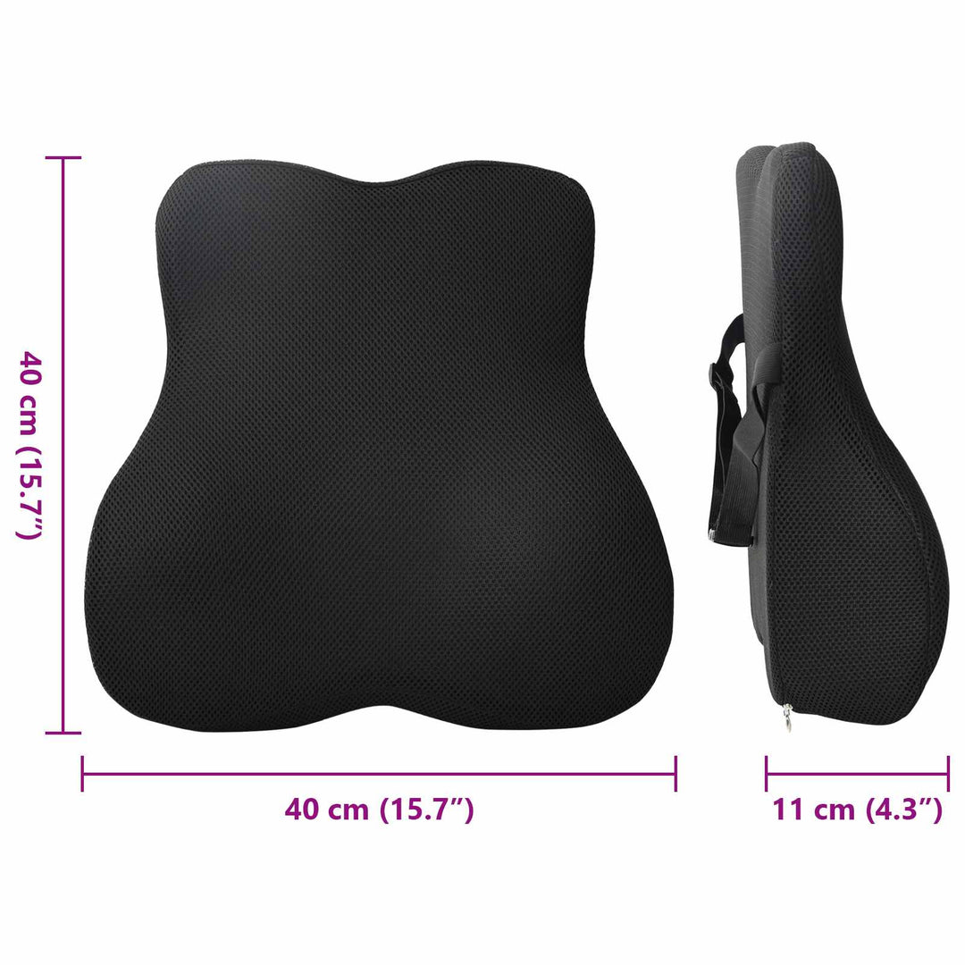 Ryggkudde Svart Minneskum 40 X 40 X 11 Cm