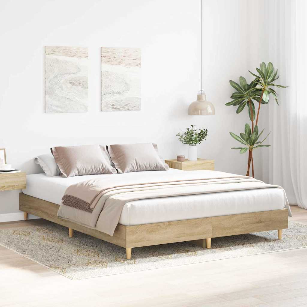 Sängram 2 Pcs Sonoma 152 X 203 Cm Konstruerat Trä