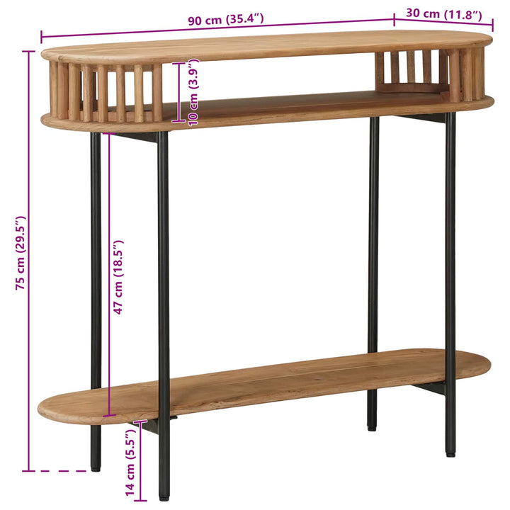 Hantverksmässig Sluttabell Teakbrun 90 X 30 X 75 Cm