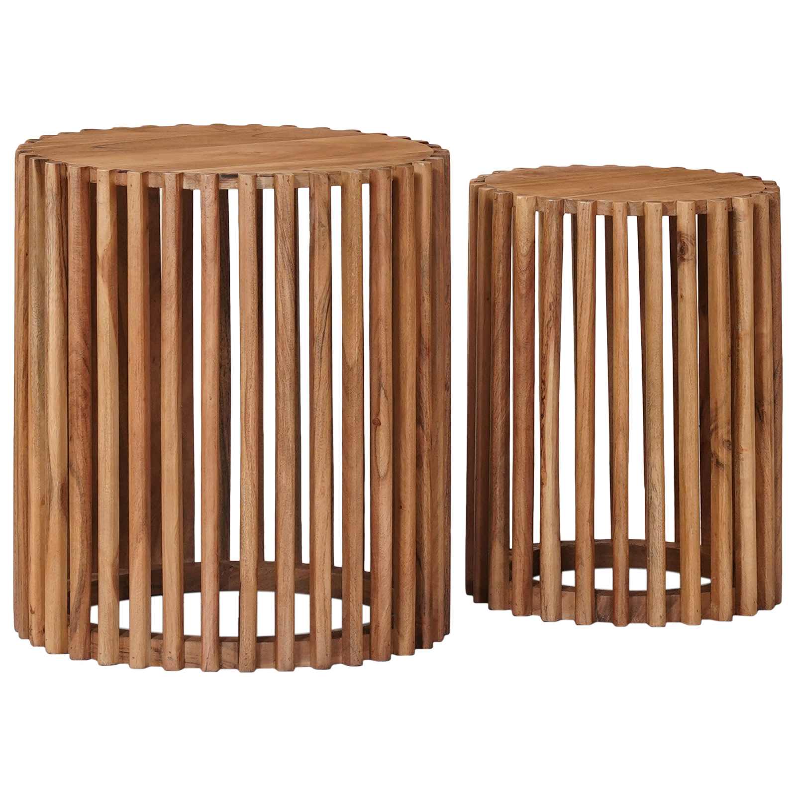 Handgjord Sidobord Sats 2 Pcs Teakbrun 40 X 40 X 45 Cm