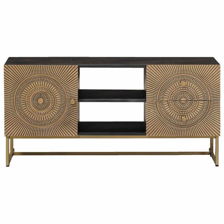 Tv-Skåp Med Låda Med Hylla Med Lagring Mässing 105 X 30 X 50 Cm