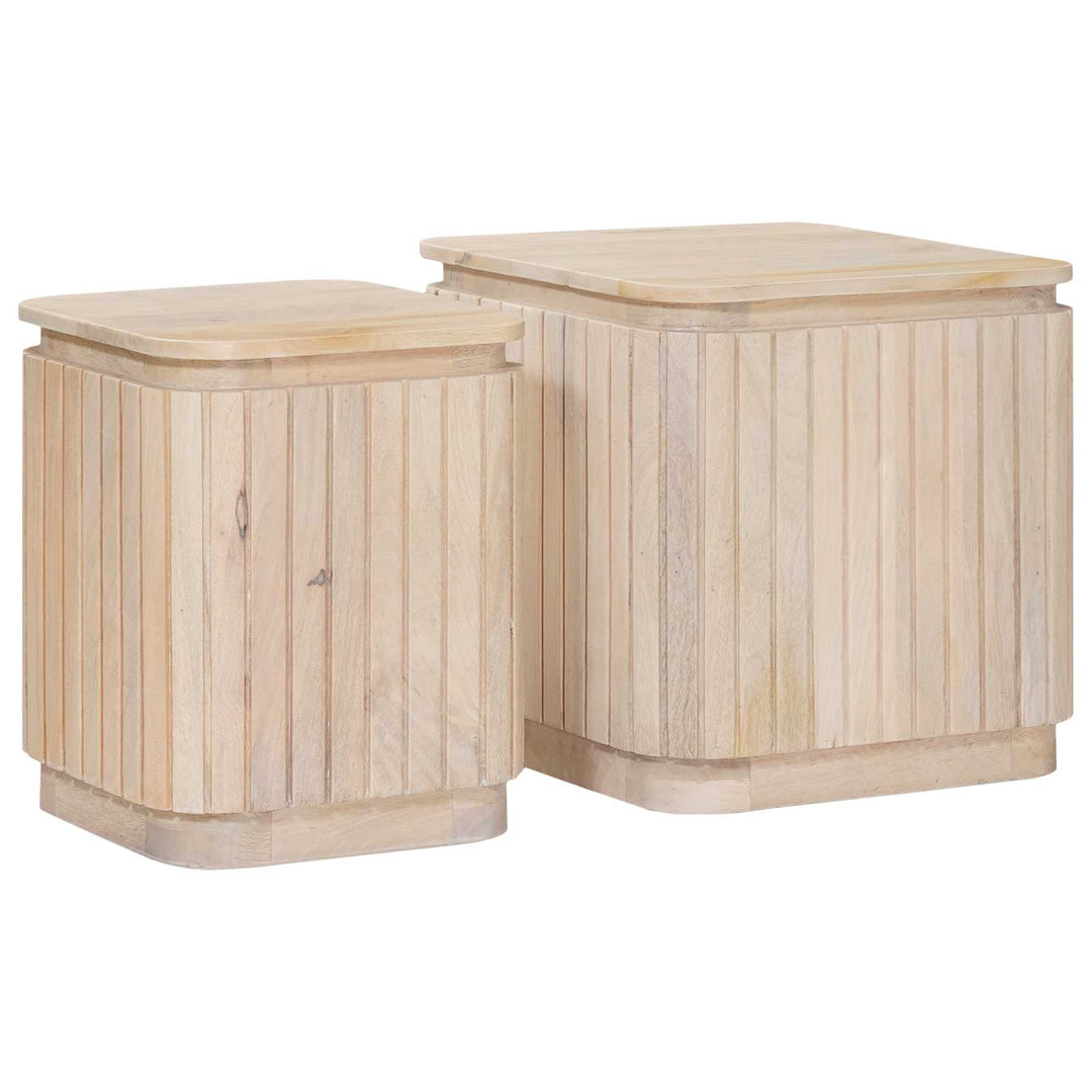 Handgjord Sidobord Sats 2 Pcs Vit 45 X 45 X 45 Cm