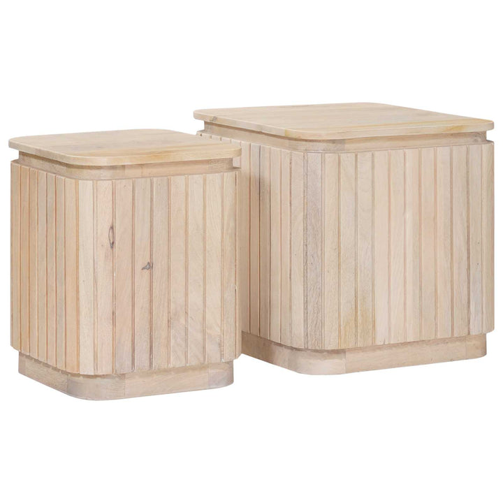 Handgjord Sidobord Sats 2 Pcs Vit 45 X 45 X 45 Cm