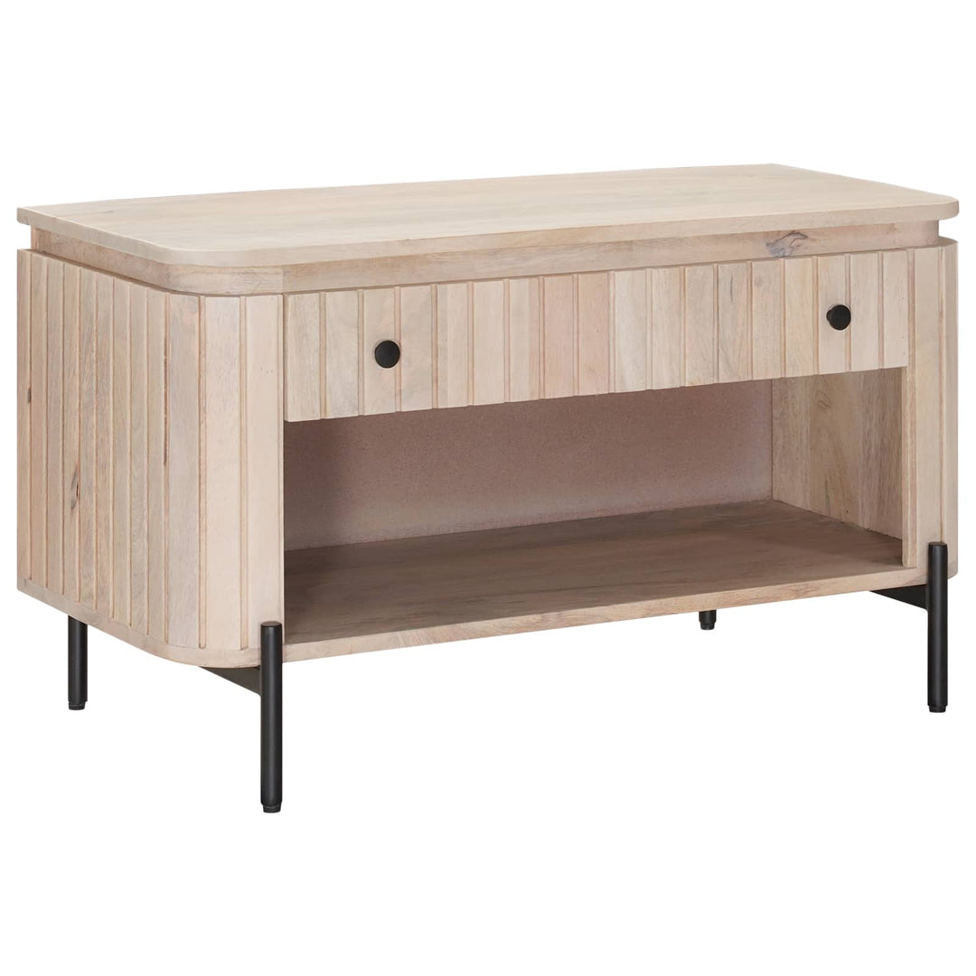 Skobänk 85 X 37 X 48 Cm Massivt Mangoträ Och Konstruerat Trä