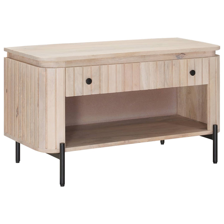Skobänk 85 X 37 X 48 Cm Massivt Mangoträ Och Konstruerat Trä