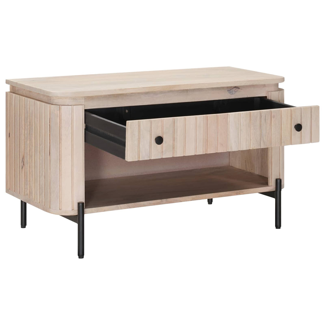 Skobänk 85 X 37 X 48 Cm Massivt Mangoträ Och Konstruerat Trä