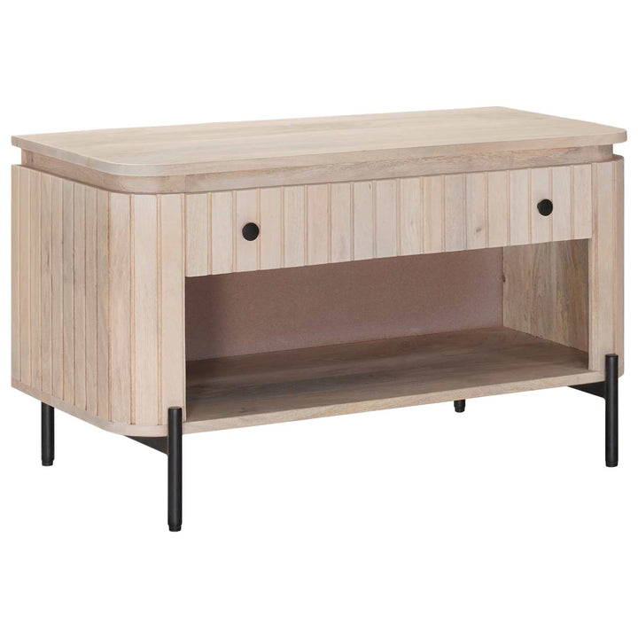 Skobänk 85 X 37 X 48 Cm Massivt Mangoträ Och Konstruerat Trä