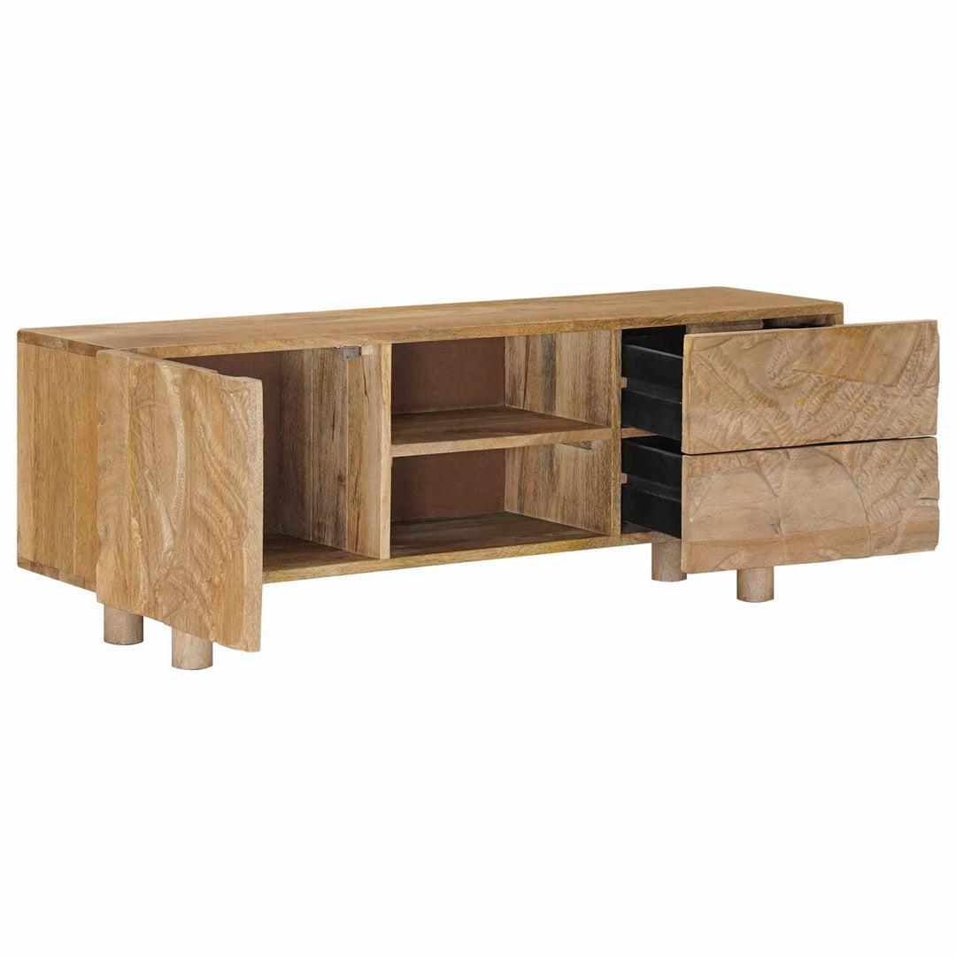 Tv-Skåp 110 X 30 X 40 Cm Massivt Mangoträ Och Konstruerat Trä