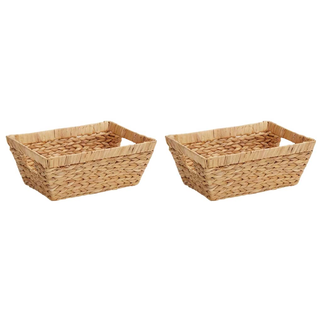 Förvaringskorgar 2 Pcs Naturfärg 38 X 28 X 15 Cm Vattenhyacint