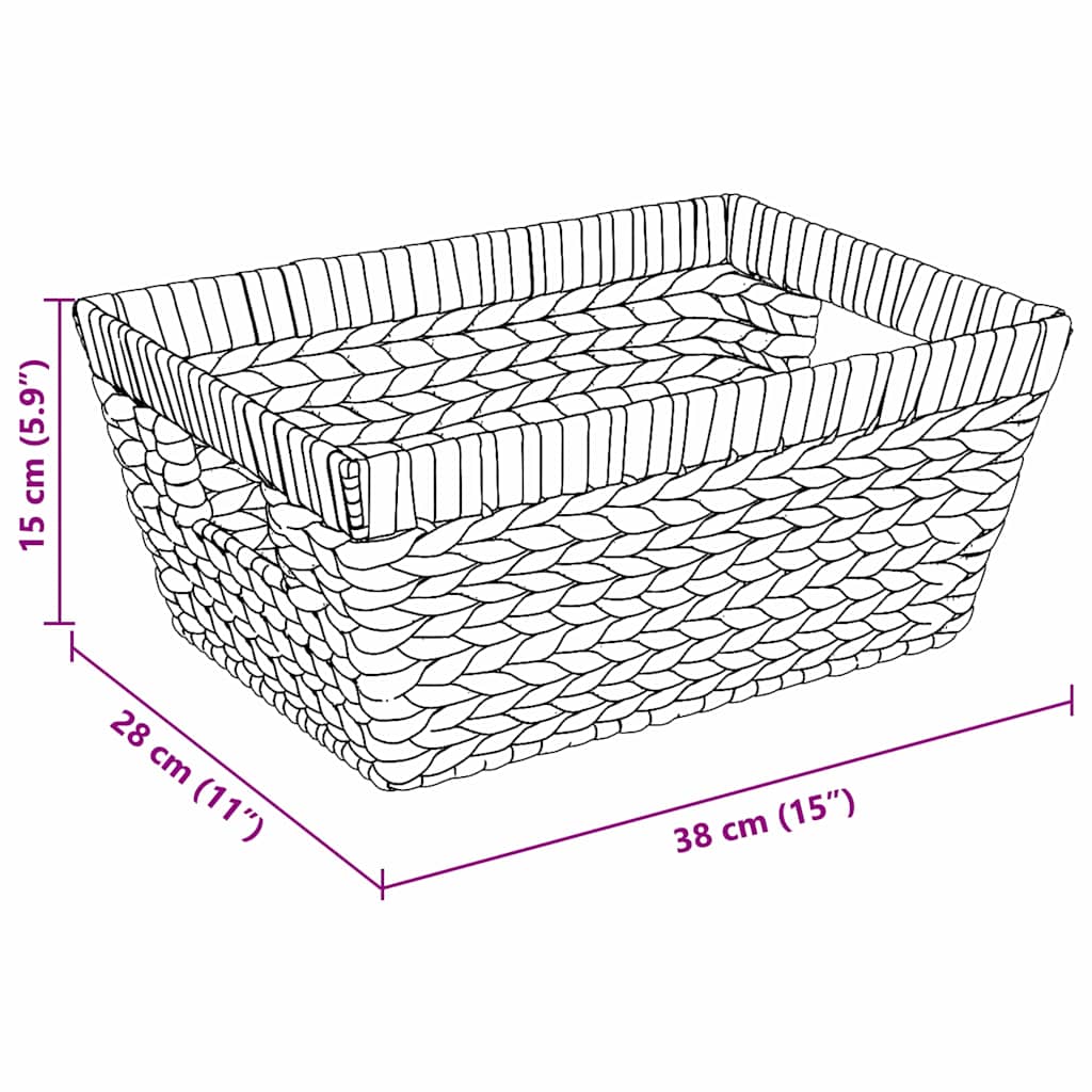 Förvaringskorgar 2 Pcs Naturfärg 38 X 28 X 15 Cm Vattenhyacint