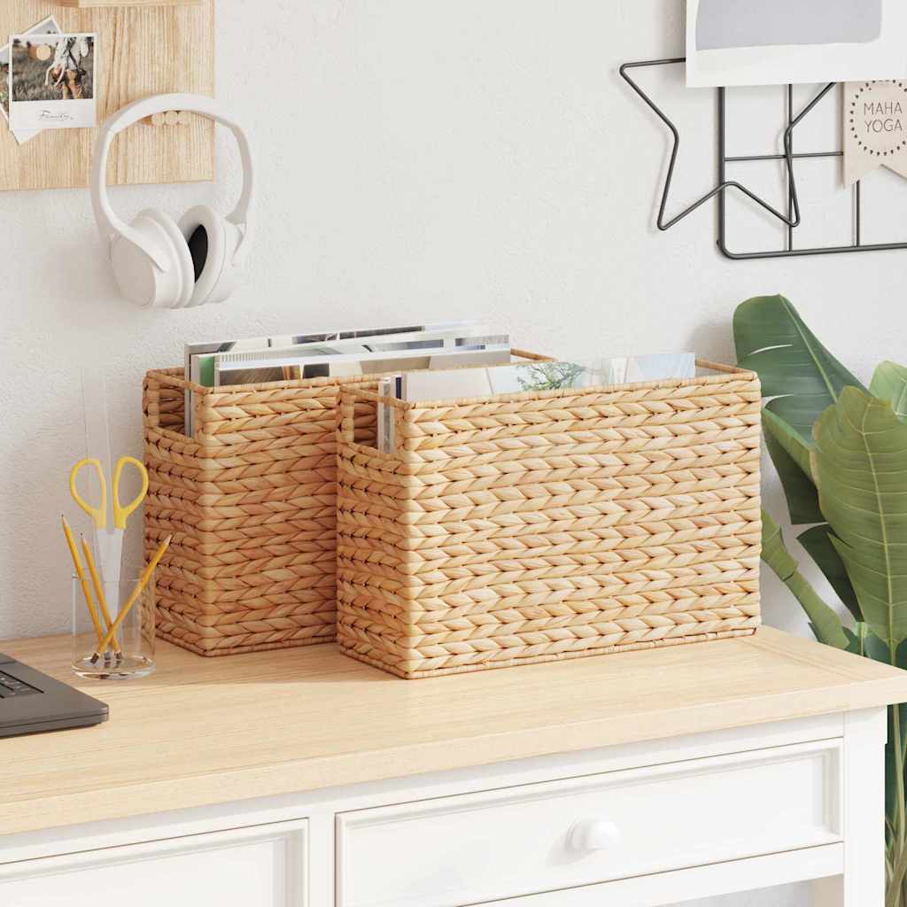 Tidningkorgar 2 Pcs Naturfärg 39 X 14 X 25 Cm Vattenhyacint