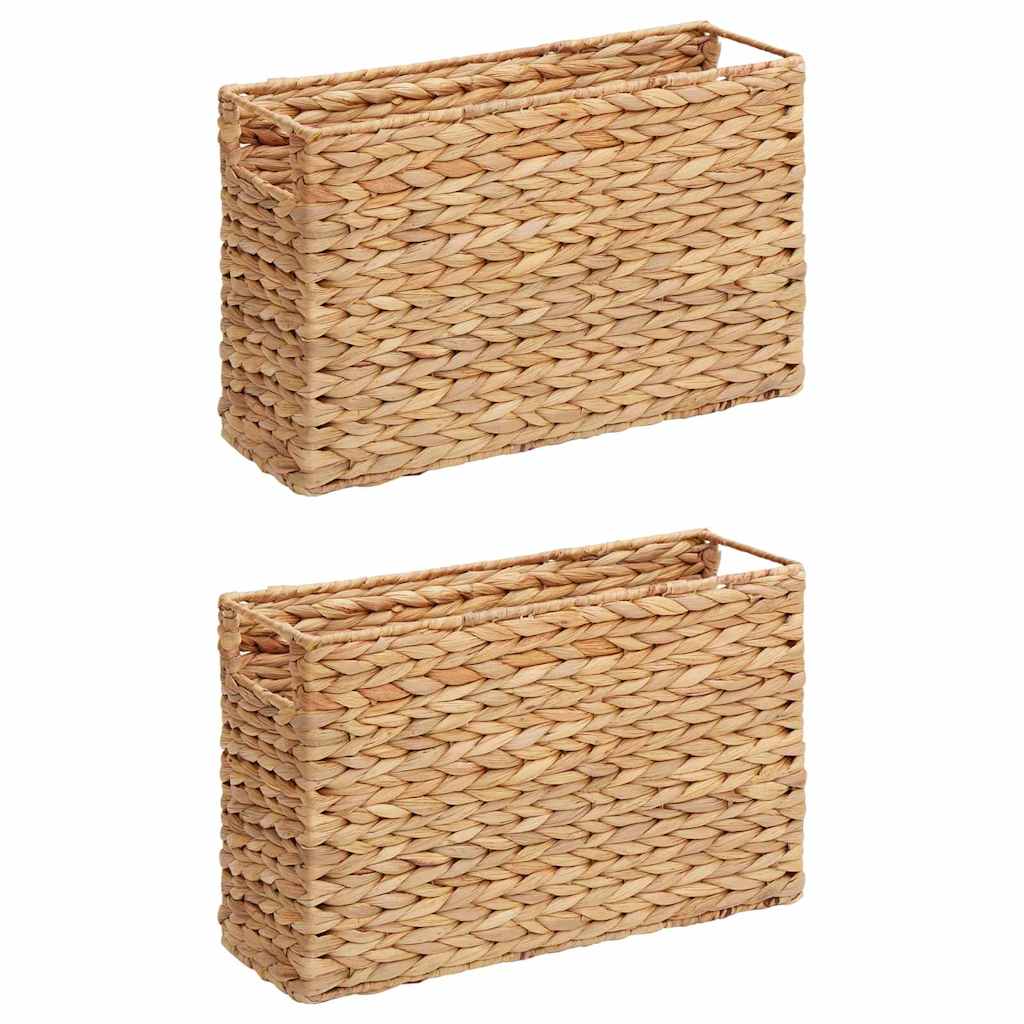 Tidningkorgar 2 Pcs Naturfärg 39 X 14 X 25 Cm Vattenhyacint