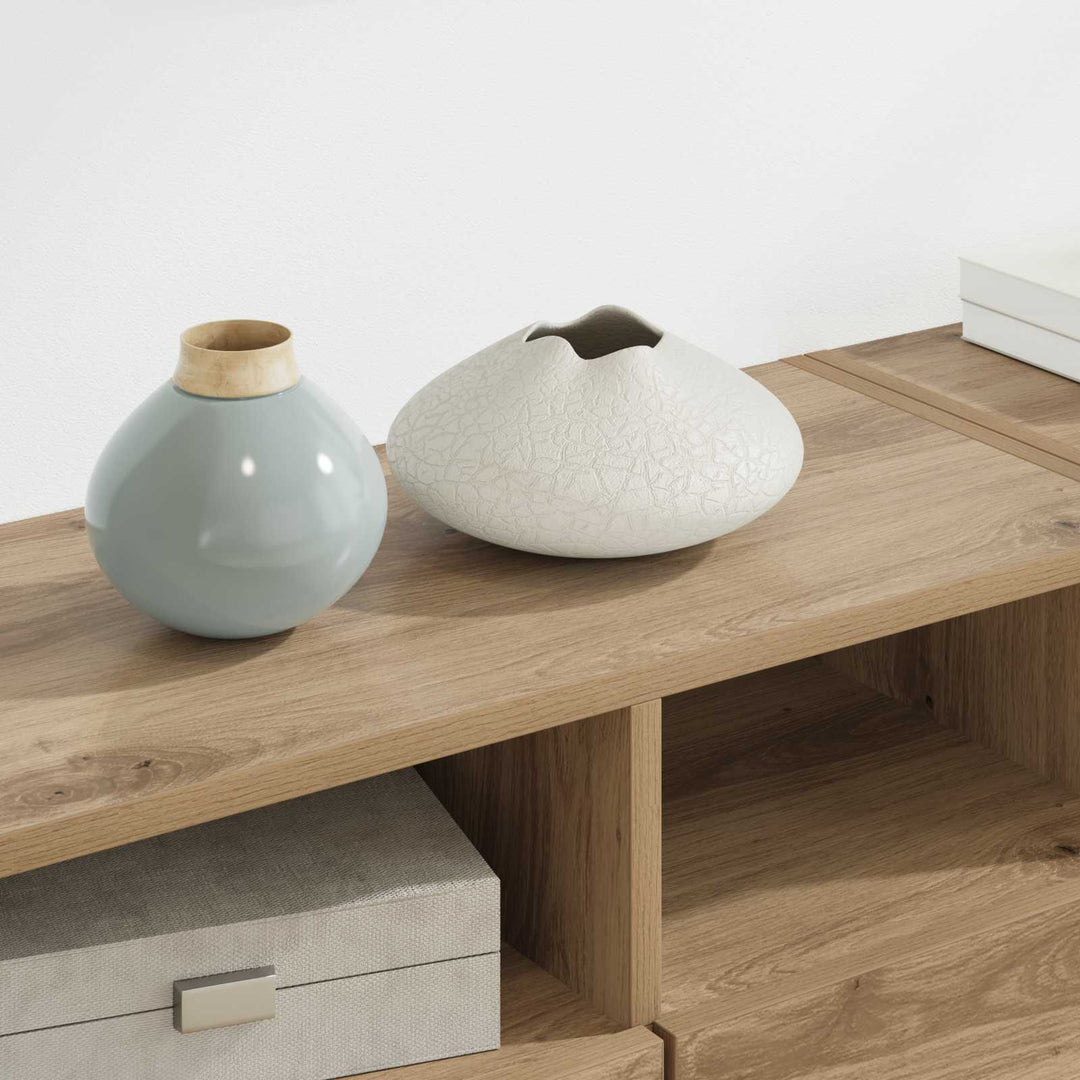 Tv Vägg Enheter 4 Pcs Artisan Ek Konstruerat Trä