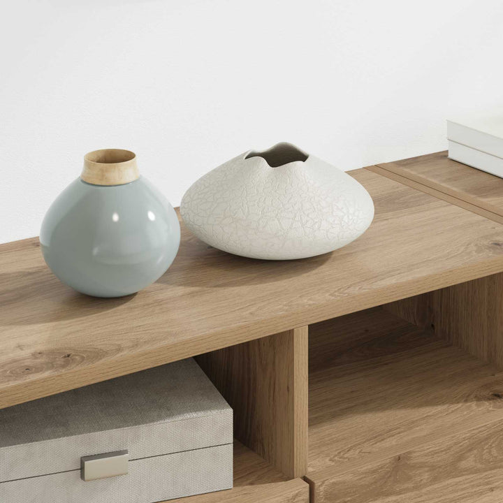 Tv Vägg Enheter 4 Pcs Artisan Ek Konstruerat Trä