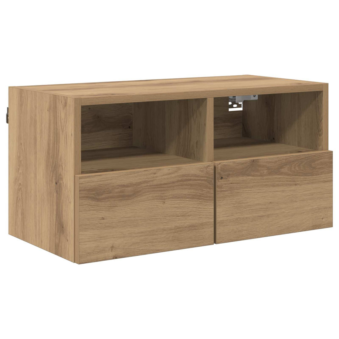 Tv Vägg Enheter 4 Pcs Artisan Ek Konstruerat Trä
