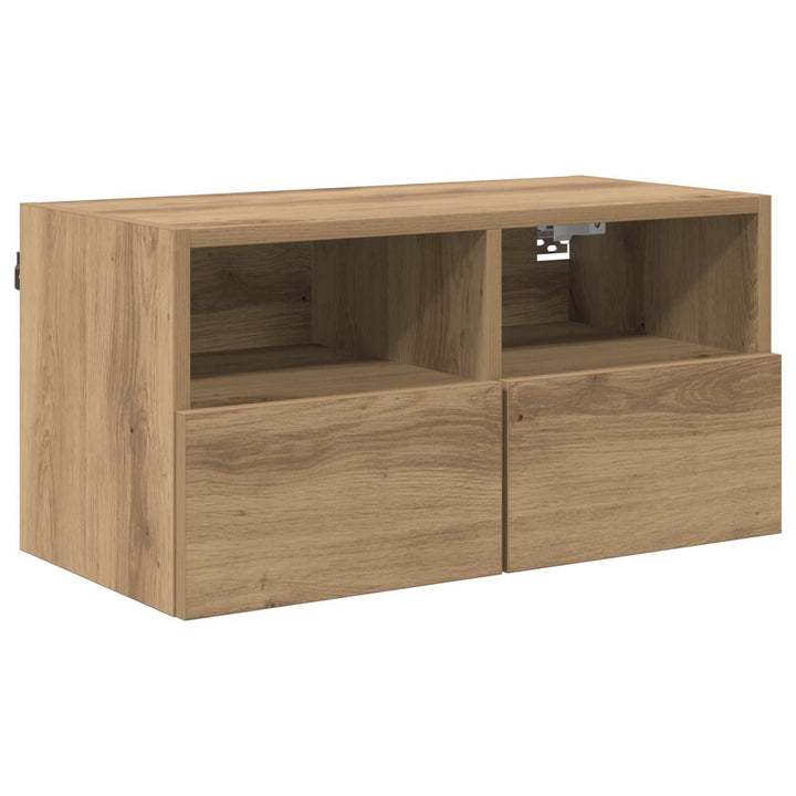 Tv Vägg Enheter 4 Pcs Artisan Ek Konstruerat Trä