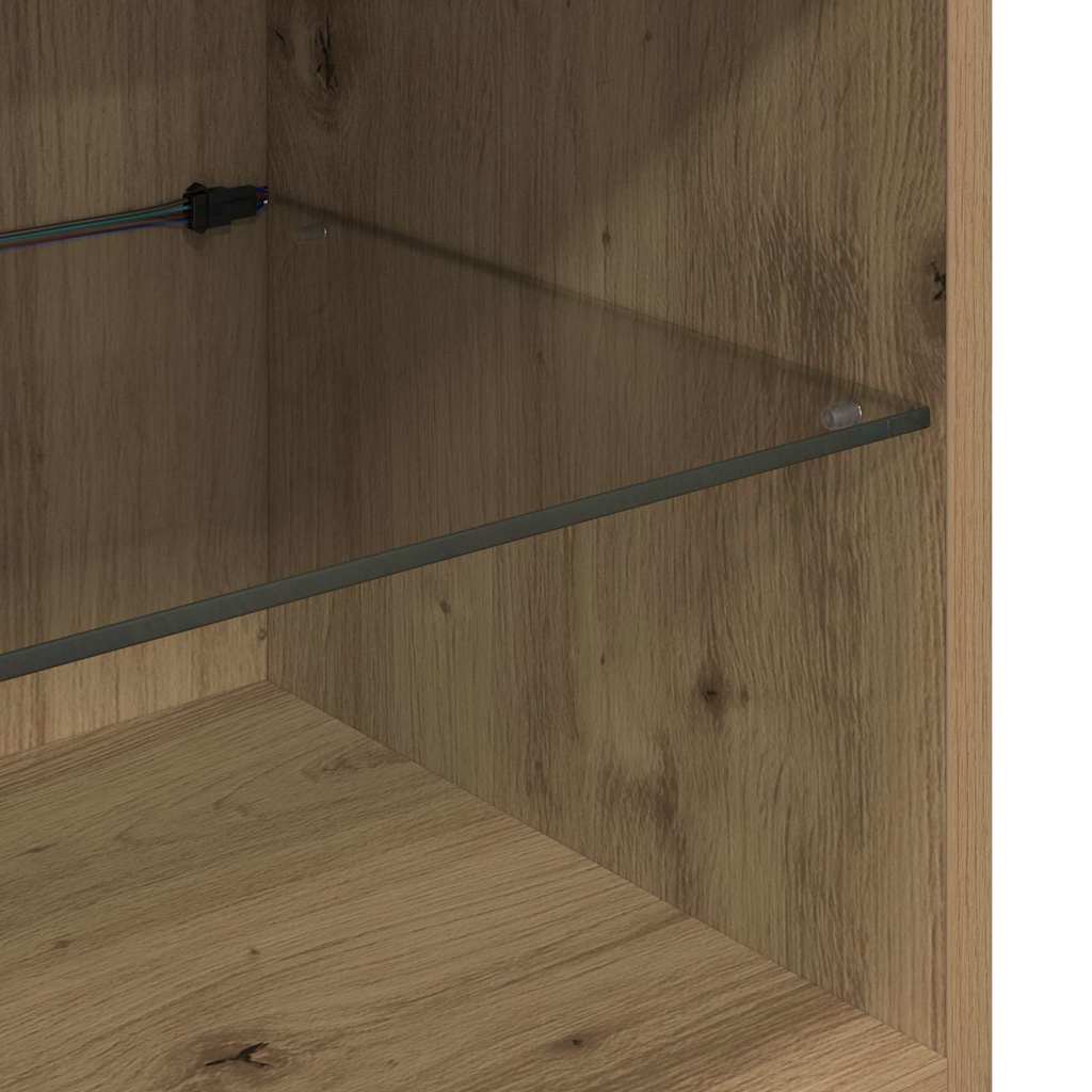 Tv Vägg Enheter 8 Pcs Artisan Ek Konstruerat Trä