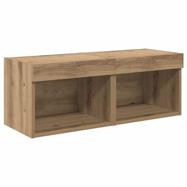 Tv Vägg Enheter 8 Pcs Artisan Ek Konstruerat Trä